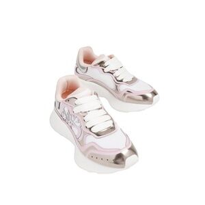 Alexander McQueen White and Pink Sneakers 37.5 NWT